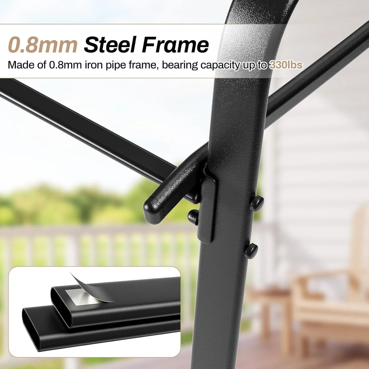 Pirecart Set of 4 Patio Dining Chairs, Textilene Outdoor Stacking Chairs for Poolside, Backyard, Garden