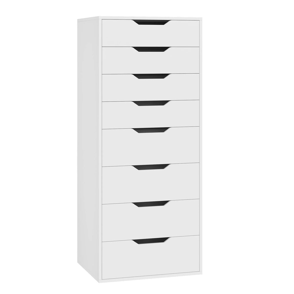 Homfa Vertical 8 Drawer Dresser, 44.5����H Modern Drawers Dresser for Bedroom Living Room, White