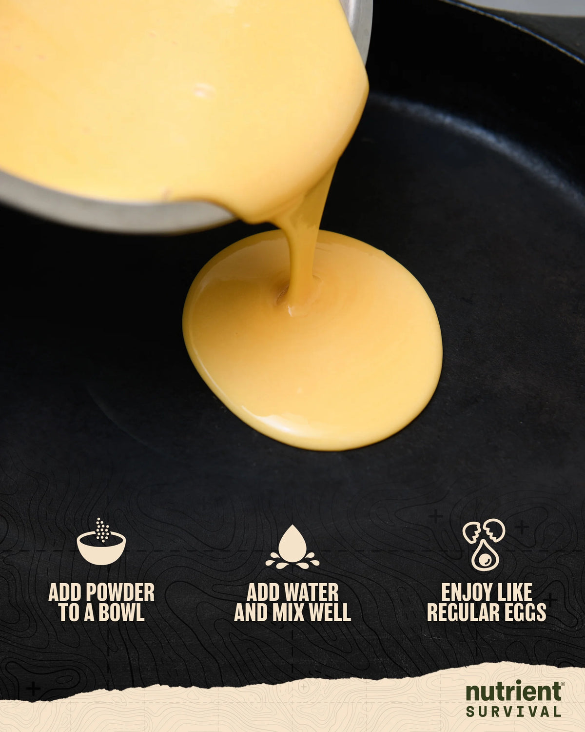 70 Egg Equivalent Nutrient Survival Vitamin Powdered Eggs Blend, Freeze Dried Prepper Supplies & Emergency Food Supply, 33 Essential Nutrients, Gluten Free, Shelf Stable Up to 25 Years
