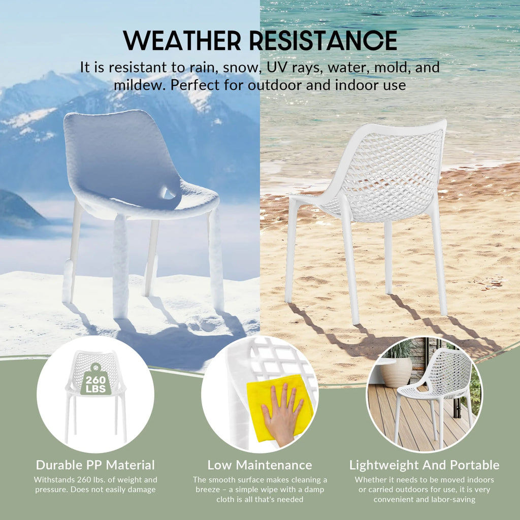 WestinTrends Playa 3-Piece Outdoor Round Metal Dining Table Set And Stackable Resin Patio Dining Side Chairs, Olive Green