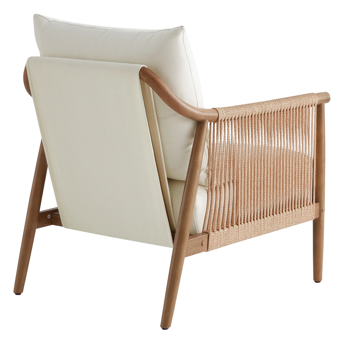 CHITA Modern Accent Chair, Braid Armchair Living Room Chair, Cream