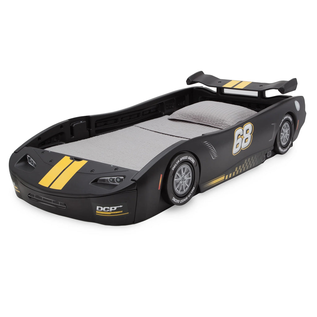Delta Children Turbo Race Car Twin Bed, Blue
