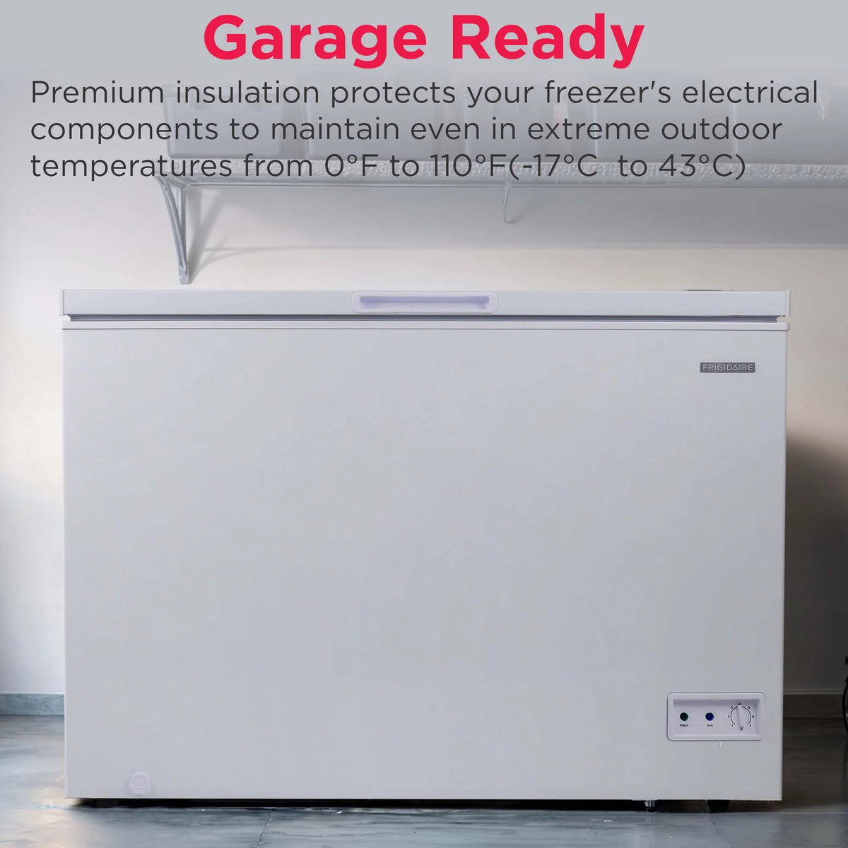 Frigidaire 10.3 Cu. ft. Chest Freezer, Garage Ready, EFRF1005, White