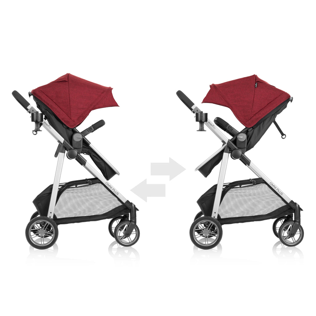 Evenflo Omni Plus Modular Travel System with LiteMax Sport Infant Car Seat, Mylar Gray, Unisex