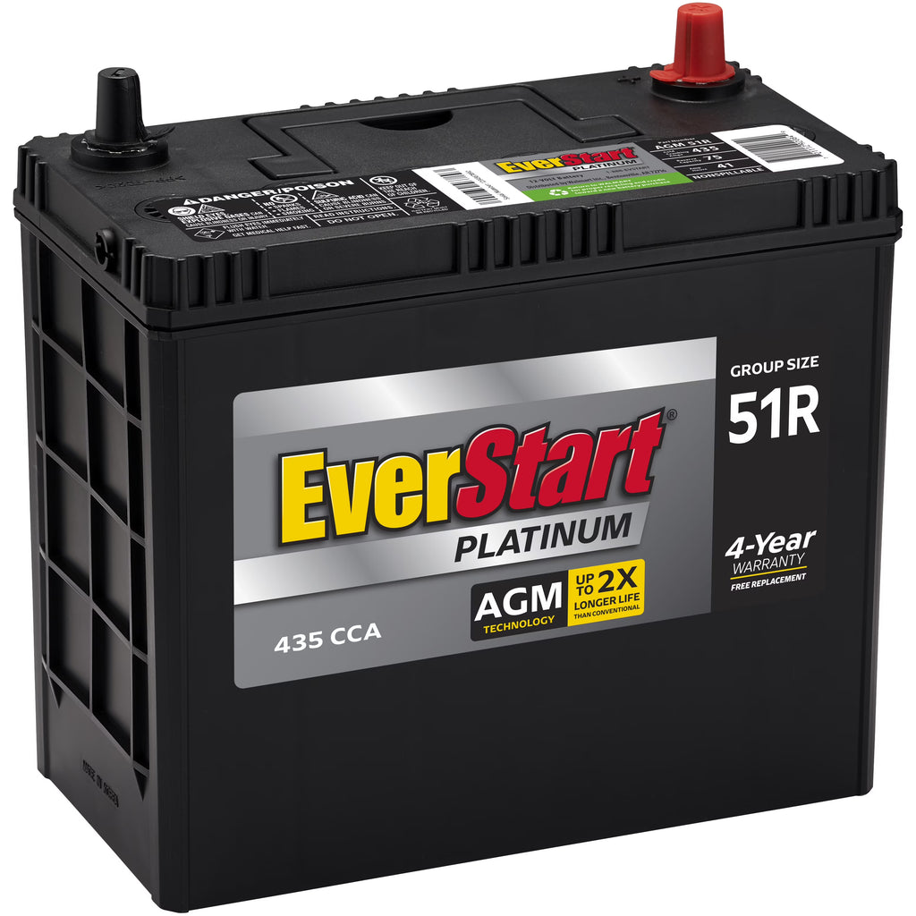 EverStart Platinum BOXED AGM Battery, Group Size 51R 12 Volt, 435 CCA