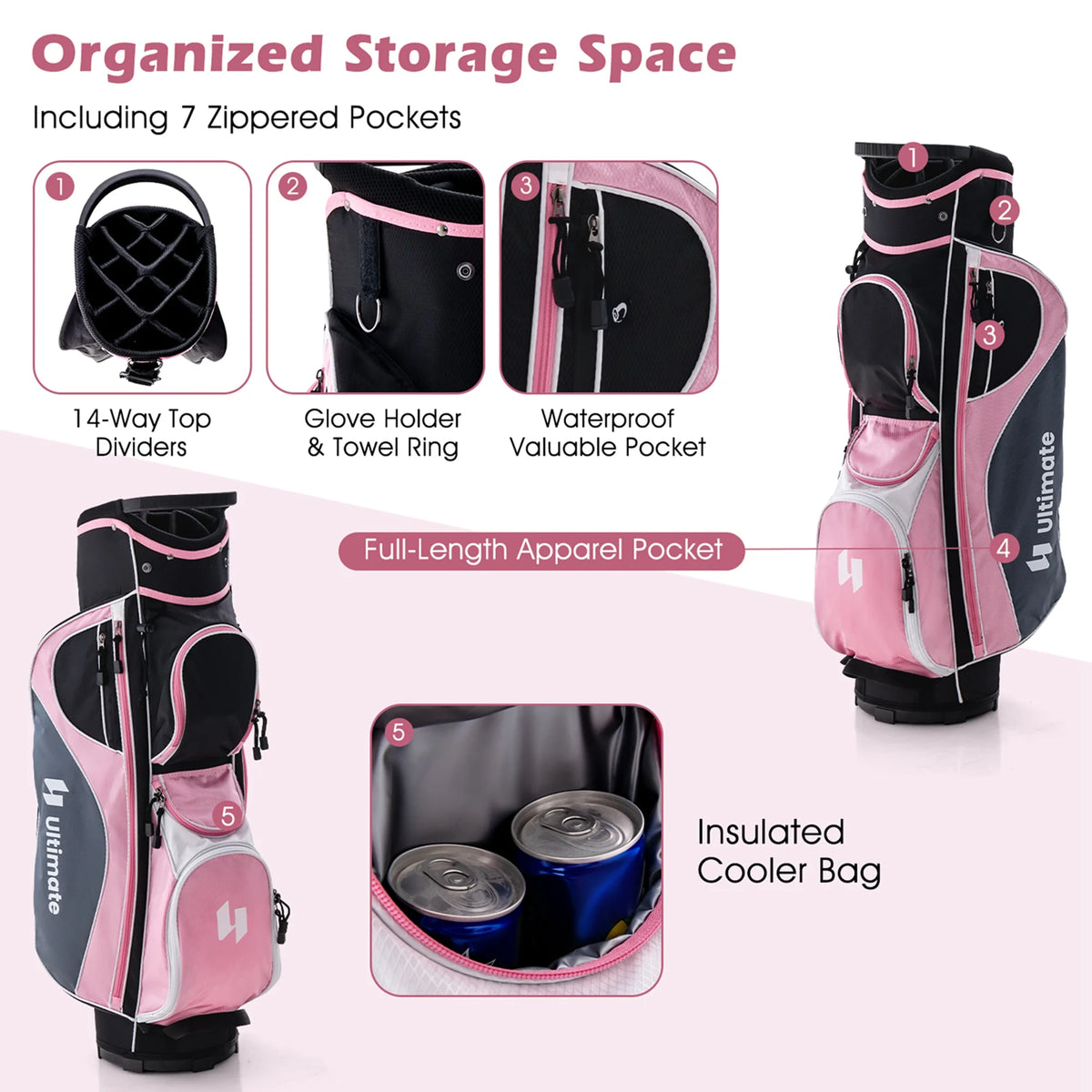 Ultimate Women��s Complete Golf Club Set Golf Club Package Set w/ Rain Hood, Right Hand Purple
