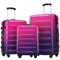3 Piece Luggage Sets, Hard Shell Suitcase 20/24/28 Inches with TSA Lock and Spinner Wheels, Expandable Lightweight Travel Luggage for Men Women, Multicolor purple