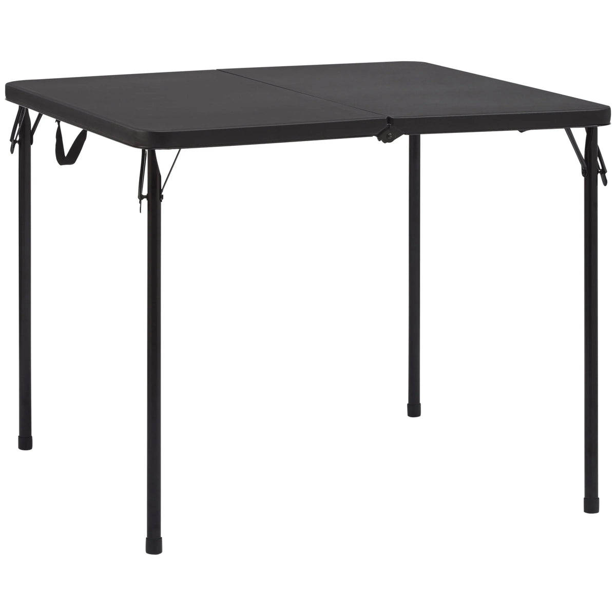 Mainstays 34" Square Resin Fold-in-Half Indoor Outdoor Table, Rich Black