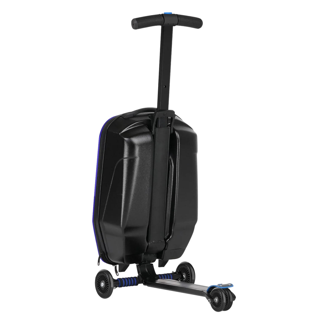 Advwin Scooter Luggage for Kids & Adults, Hardside Ride on Suitcase for Kids Ages 4-15 Multifunctional Lightweight Foldable Carry on Luggage with Wheels Ride on for Children Teenagers, Pink