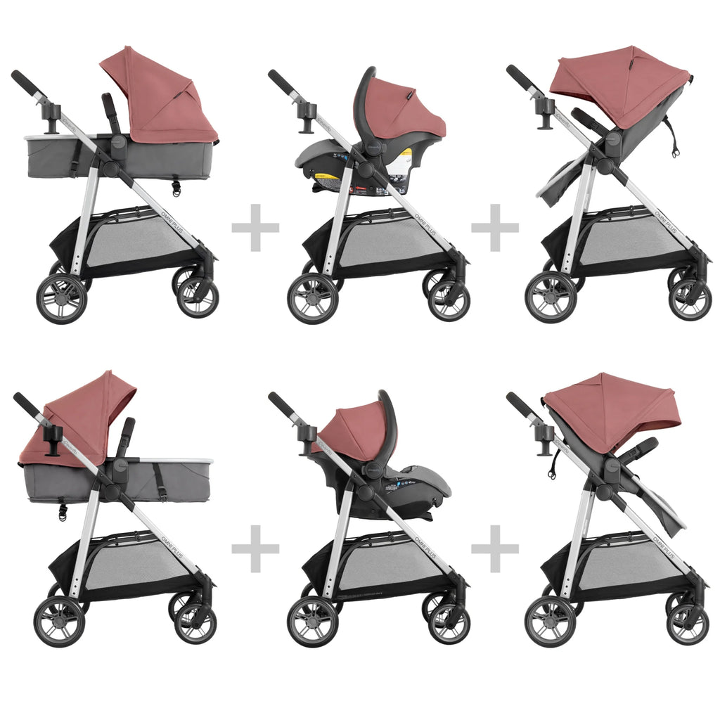 Evenflo Omni Plus Modular Travel System with LiteMax Sport Infant Car Seat, Mylar Gray, Unisex