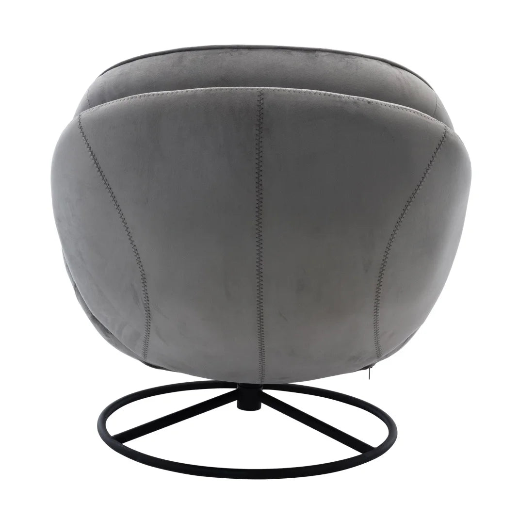 Velvet Swivel Accent Chair with Ottoman Set, Modern Tufted Armchair with Footrest for Living Room Reading TV Chairs for Adults, Comfy Chaise Lounge Chairs with 360 Degree Swiveling for Bedroom, Pink