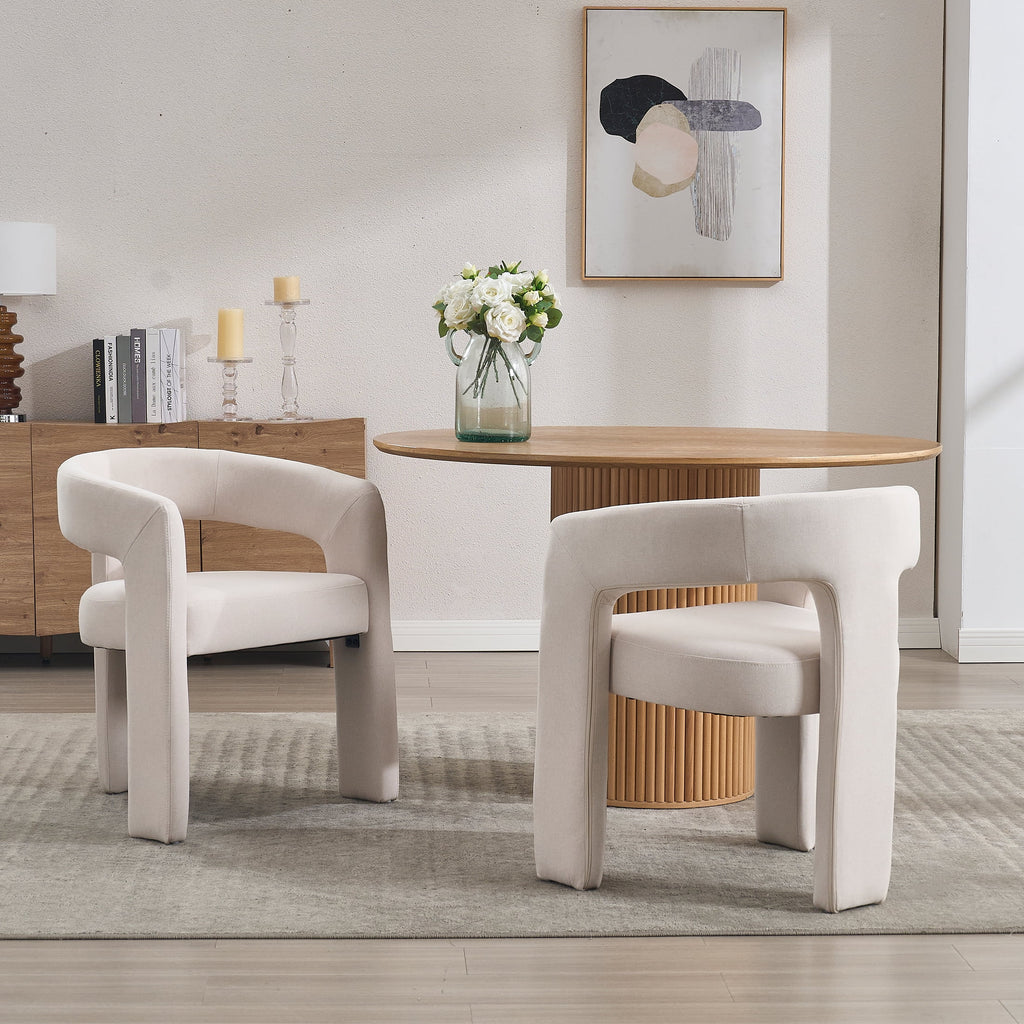 Guyou Modern Sherpa Upholstered Dining Chair, Cute Barrel Side Armchair Kitchen Chair with Armrests and Back for Living Room Dining Room Bedroom, Green