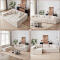 104-Inch Corduroy Modular L Shaped Sectional Sofa,Luxury Floor Couch Set,Upholstered Indoor Furniture,Foam-Filled Compressed Sofa for Living Room,Bedroom,4 PC Free Combination  ?