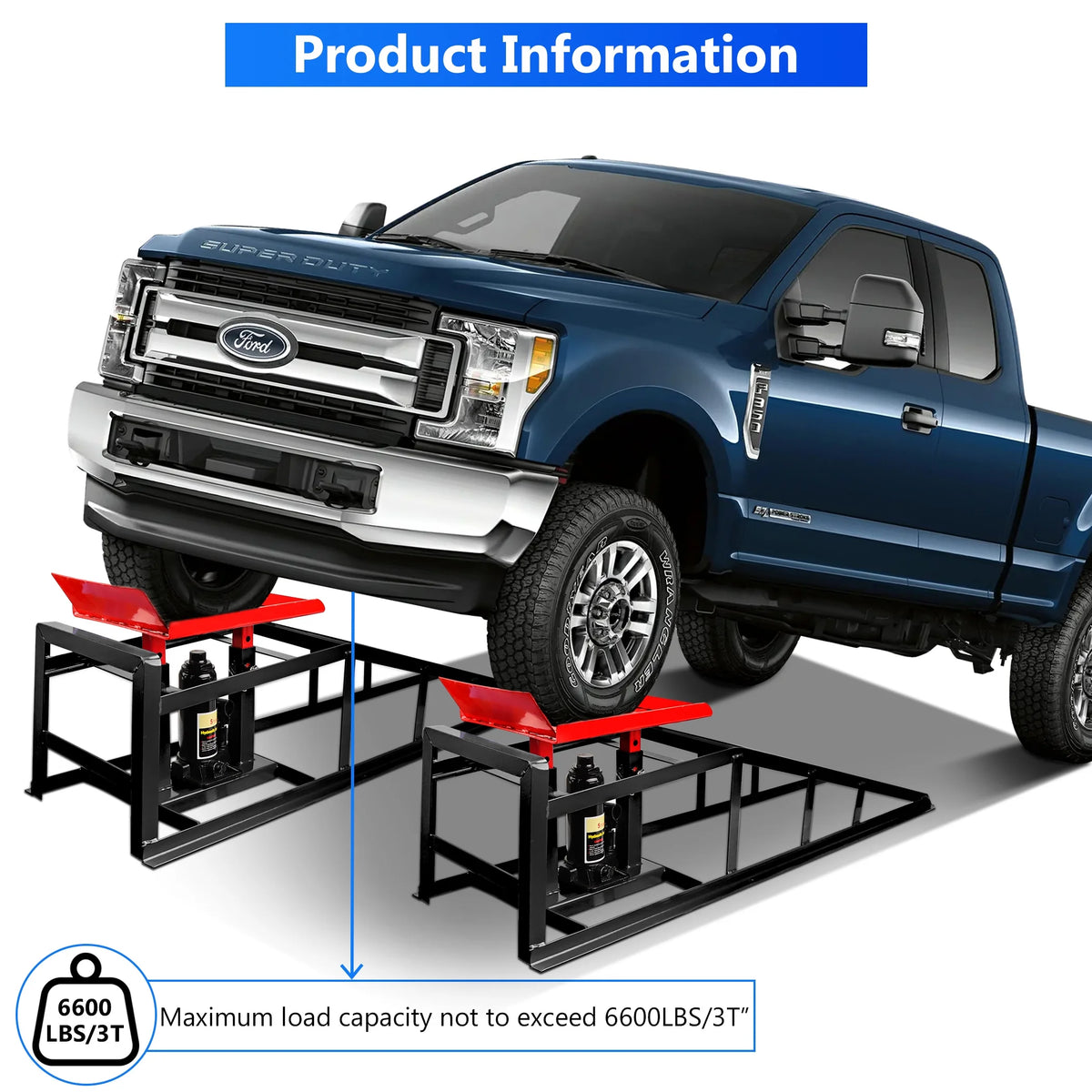 Lafati 2-Pack Hydraulic Car Ramps: Heavy-Duty Vehicle Ramps with 5T / 10000lbs Jack Load Capacity, Portable Design for Effortless Oil Changes and Car Lifts