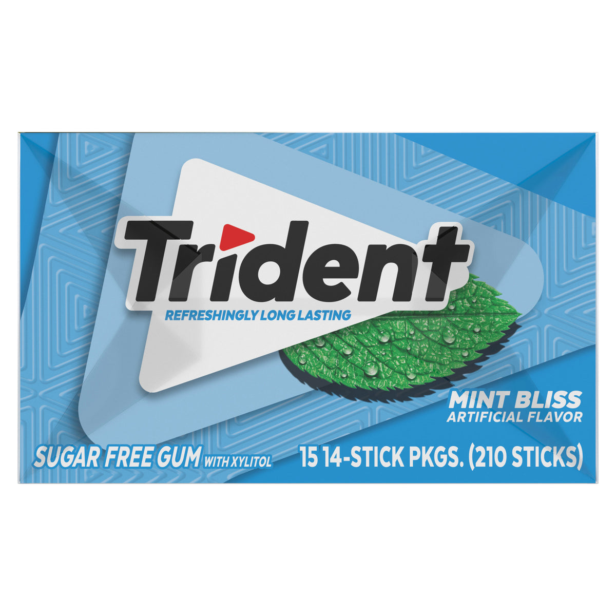 Trident Sugar Free Gum, Mint Bliss, 14 Pieces, 15-count
