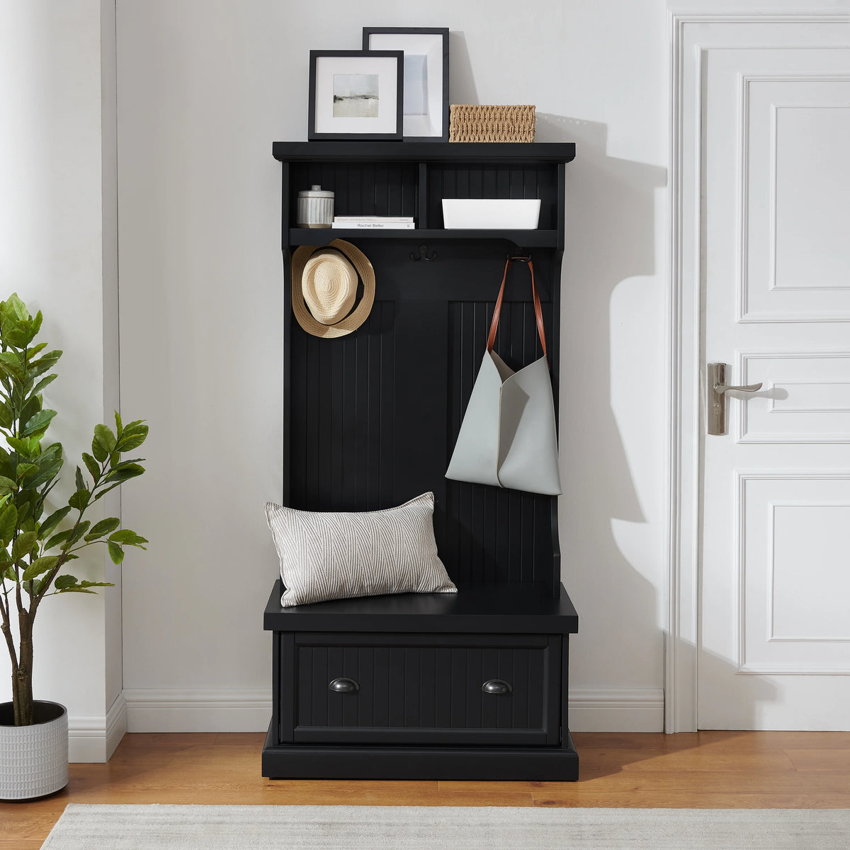 Crosley Furniture Shoreline Coastal MDF Wood Hall Tree in White