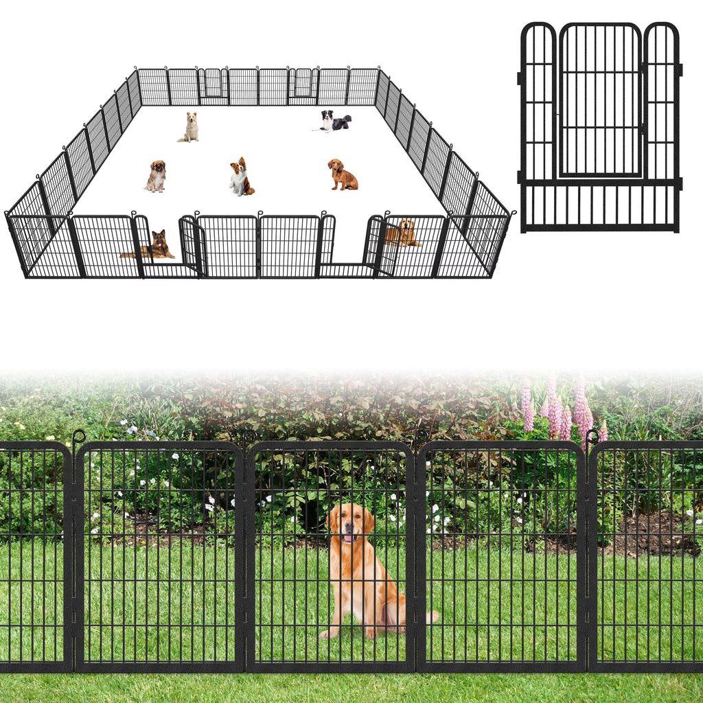Garden Fence with Gate Fencing No Dig Fence Panels 30ft(L)��32in(H) for Yard Animal Barrier Decorative Garden Fencing for Backyard Patio Garden Fences and Borders for Dogs