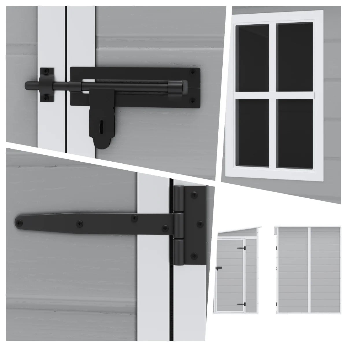 Syngar Outdoor Storage Shed with Lockable Doors, Dark Gray