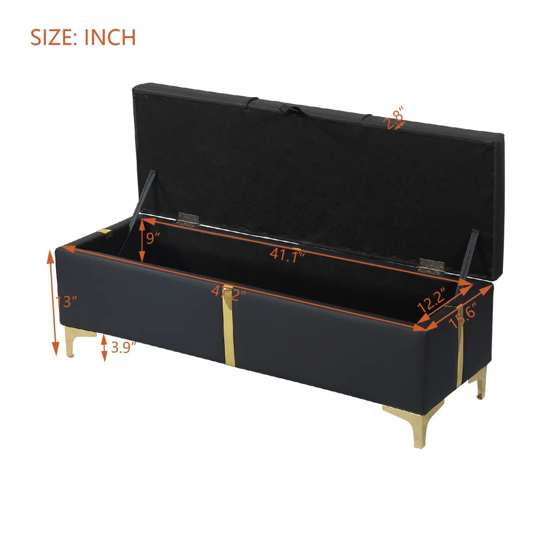 2-Pieces Bedroom Sets, Queen Size Upholstered Platform Bed with Hydraulic Storage System,Storage Ottoman with Metal Legs, 2 Piece Wood Bedroom Furniture Set, Beige