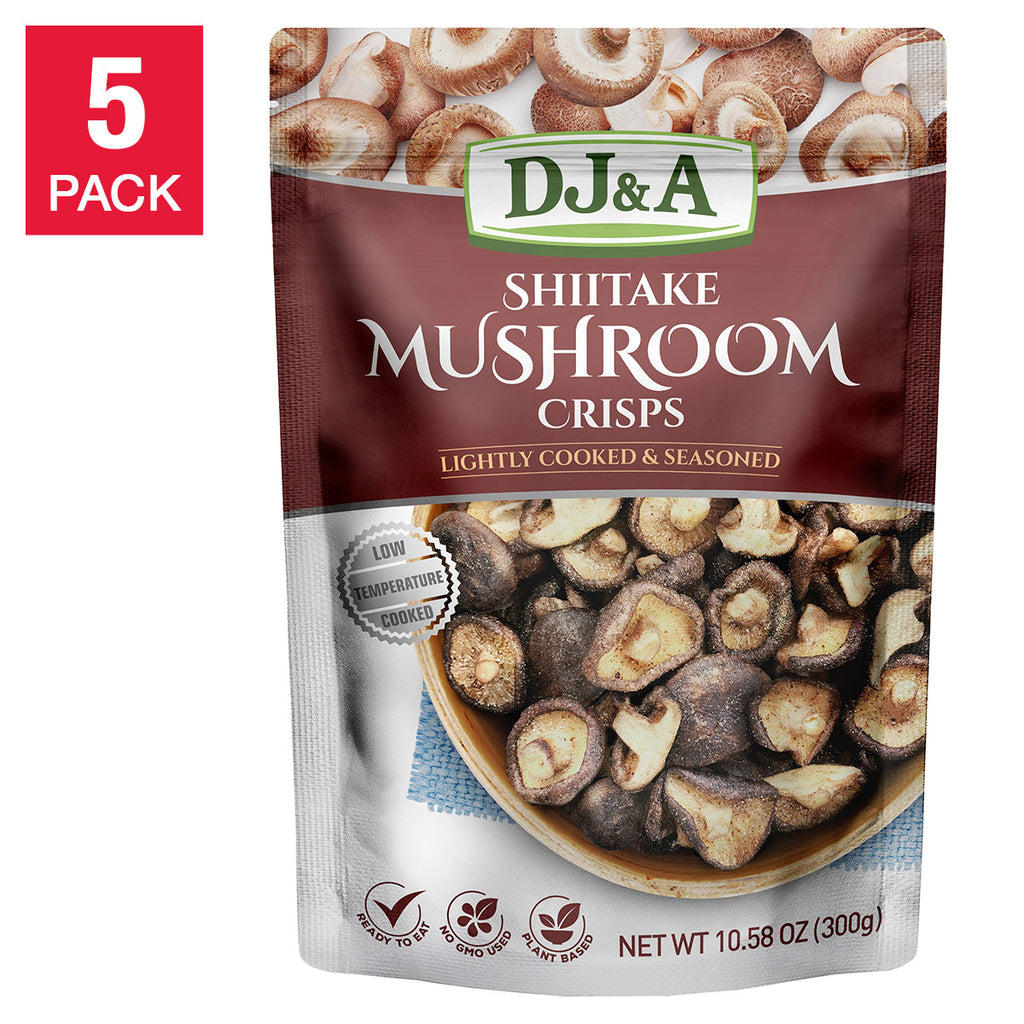 DJ&A Shiitake Mushroom Crisps 10.58 oz. bag, 5-pack