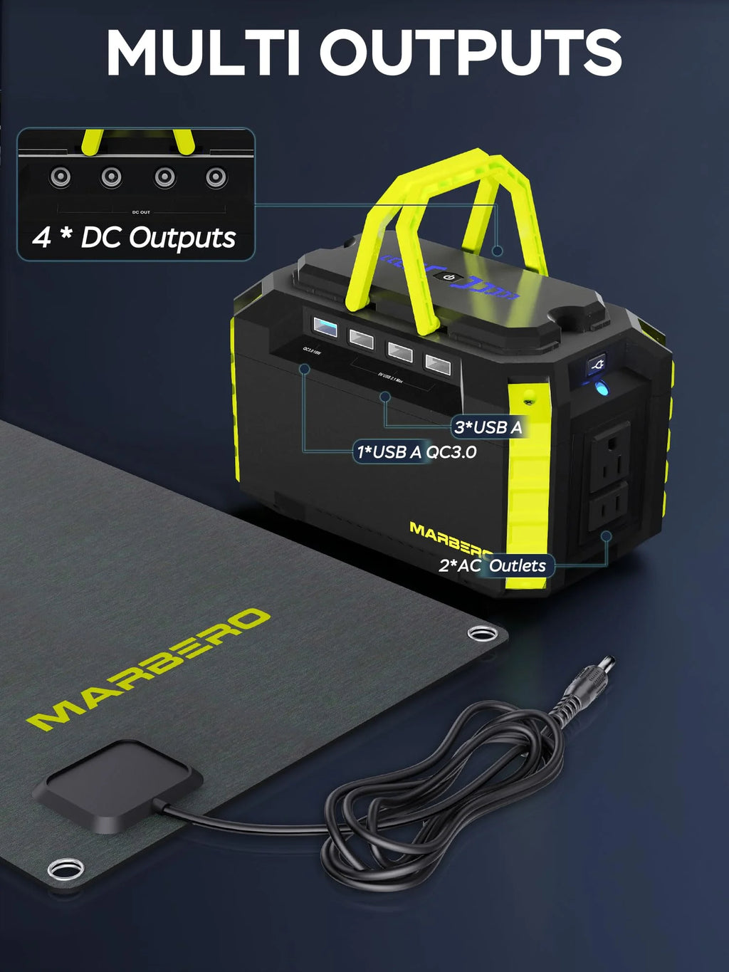 MARBERO 100W Portable Solar Generator with 30W Solar Panel