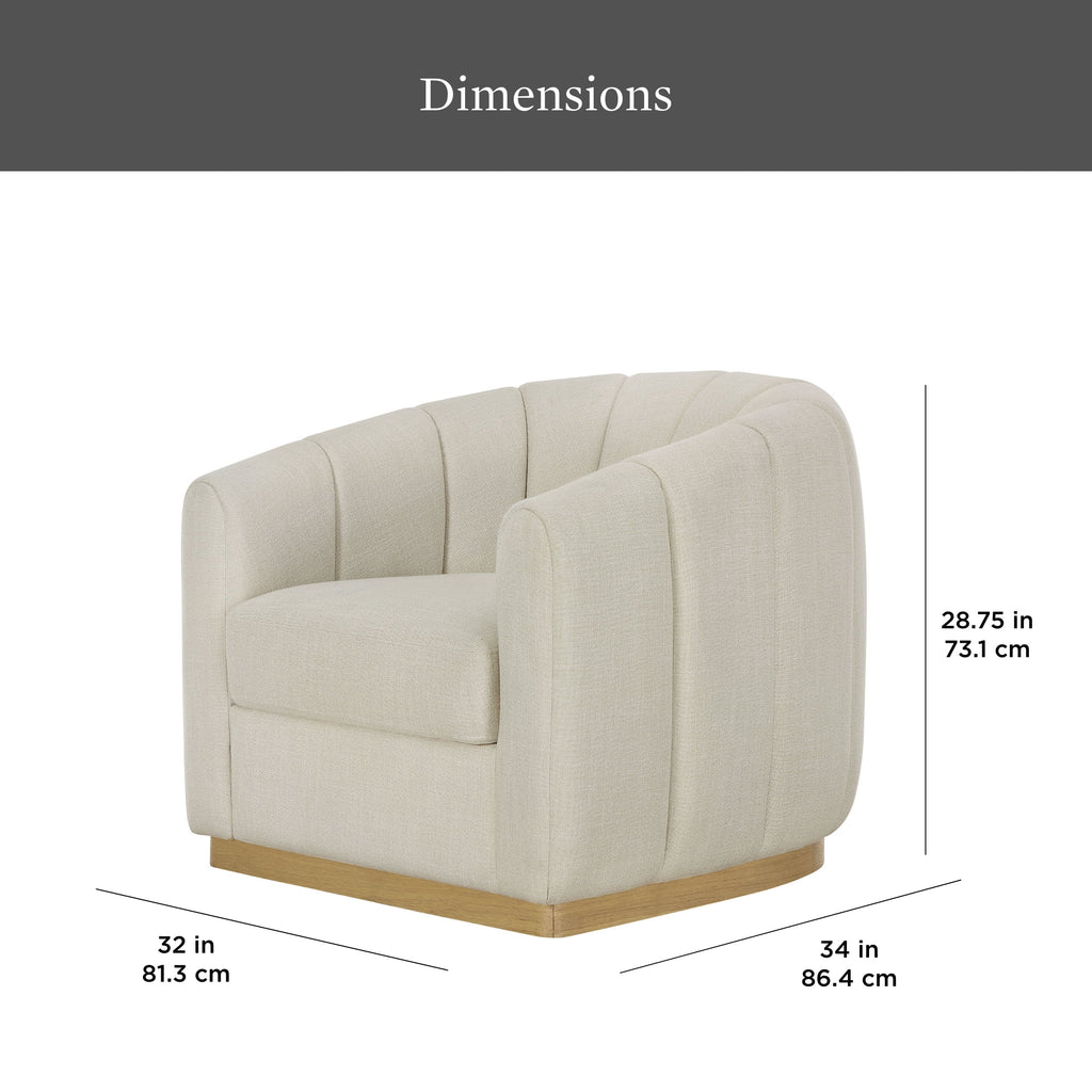 Better Homes & Gardens Lillian Accent Swivel Chair, Cream Linen