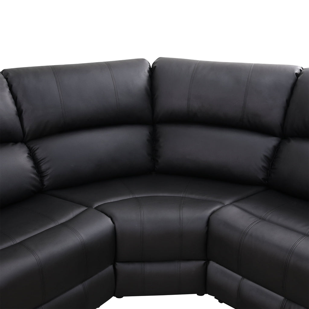 Aukfa 3-Piece Recliner Sofa Set, 6 Seat Sectional Couch with Cup Holders&Storage Console, Gray