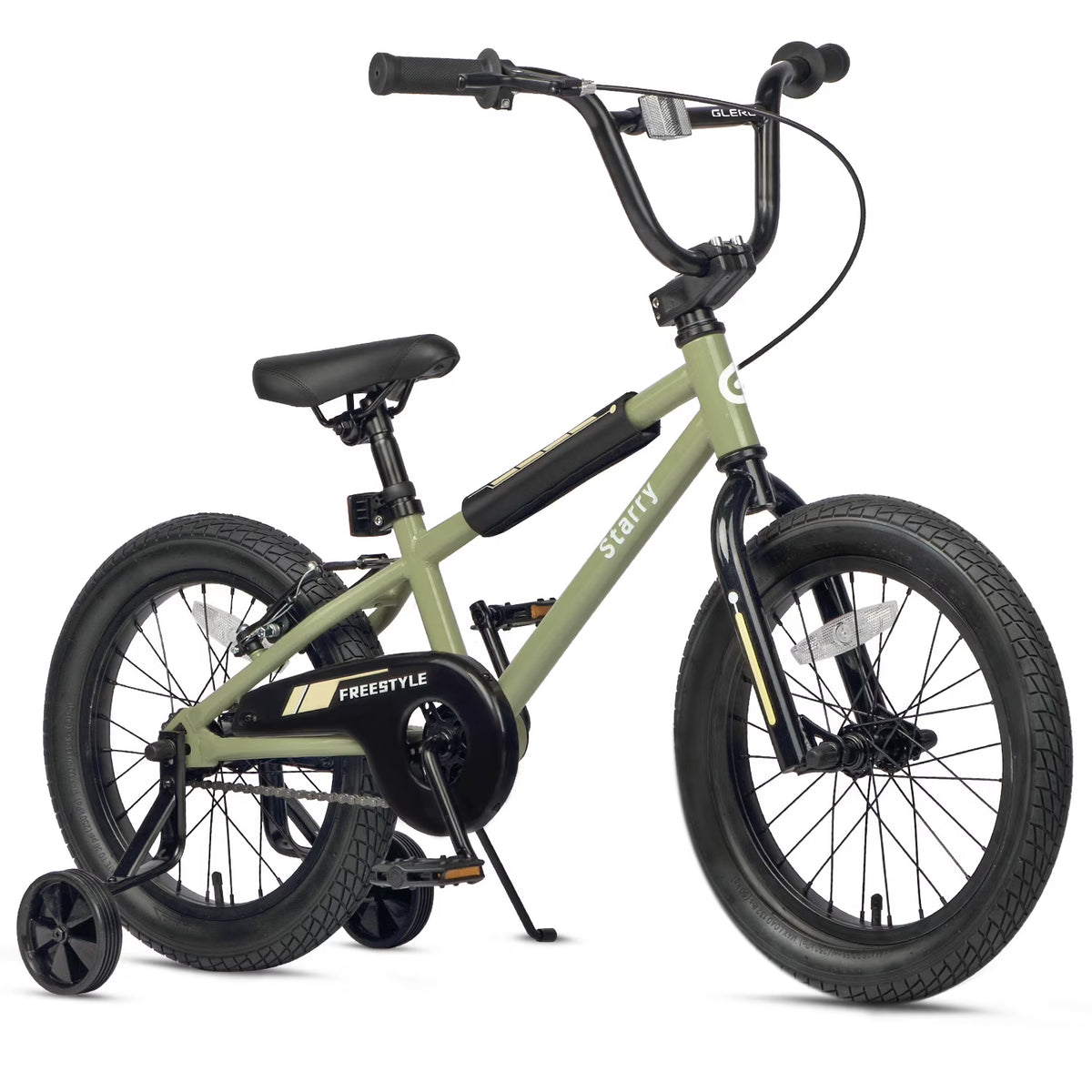 Glerc 14 Inch Little Kids Bike BMX Style Bicycle with Training Wheels Coaster Brake for 3 4 5 Years Old Boys Girls, Blue