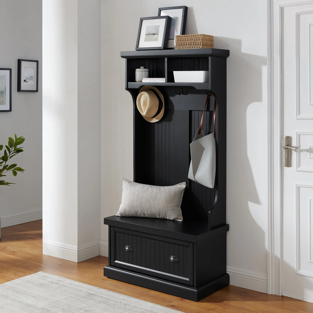 Crosley Furniture Shoreline Coastal MDF Wood Hall Tree in White