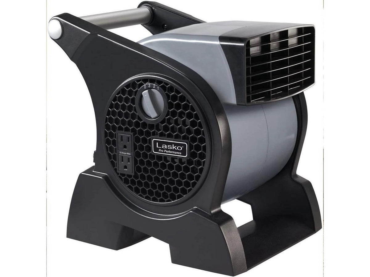 Lasko Pro Performance High Velocity Utility Fan with Integrated Power Outlets