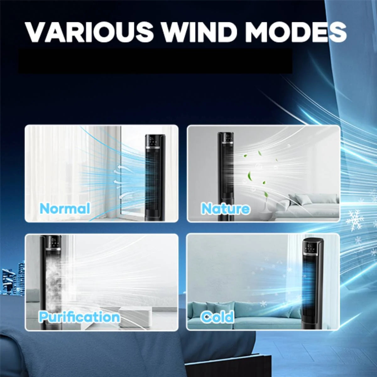 MaxKare 3-in-1 Tower Fan, Air Cooler with FCC & ETL, Humidifier for Office & Bedroom, 40'' High, White