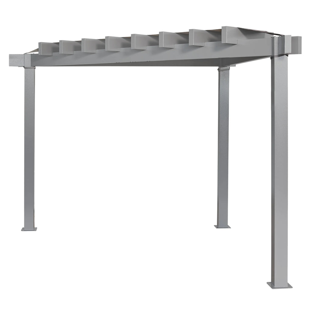 Sojag Rustproof Aluminum Frame Pergola, PVC-Coated Canopy for UV Protection, Contemporary Design for Garden or Yard, 10' x 10', Lima Grey