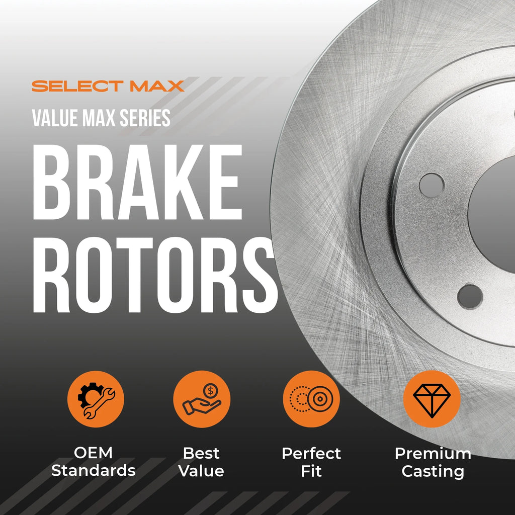 Max Advanced Brakes - Brake Kit for 2006-2011 2012 2013-2018 Dodge Ram 1500 5 Lug 2007-2009 Dodge Durango Front Replacement Cross Drilled Disc Brake Rotors and Ceramic Brake Pads