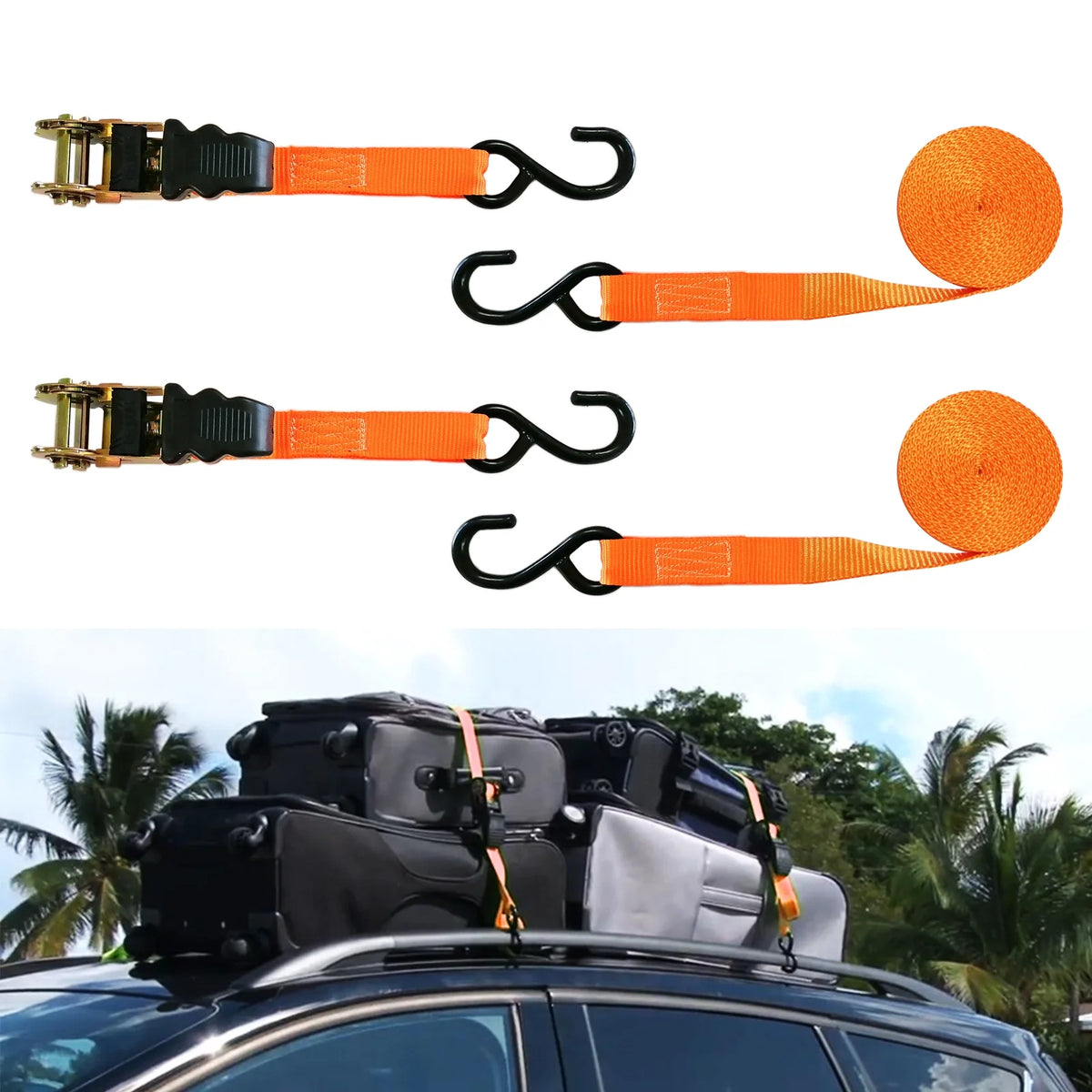 MeeFar Universal Rooftop Roof Rack Steel Cargo Carrier Basket Size 51" X 36" X 5" + Soft Shell Waterproof Cargo Bag 15 Cu.ft (44" 34" 17") Combo