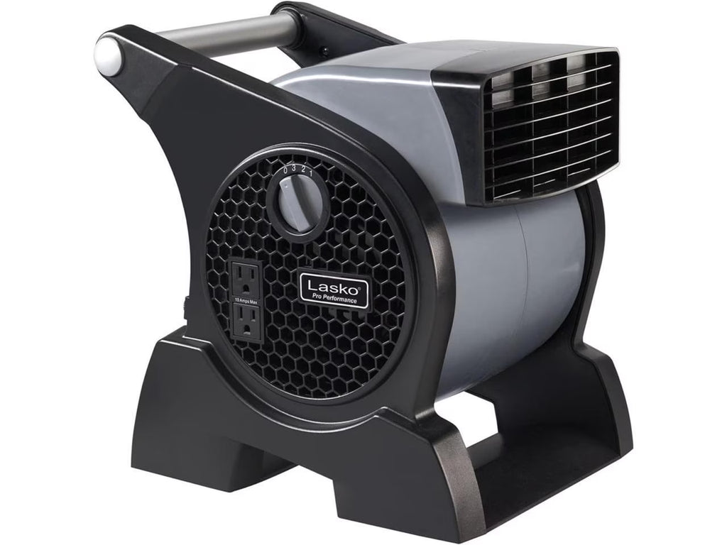 Lasko Pro Performance High Velocity Utility Fan with Integrated Power Outlets