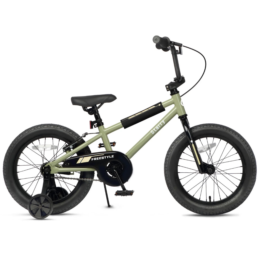 Glerc 14 Inch Little Kids Bike BMX Style Bicycle with Training Wheels Coaster Brake for 3 4 5 Years Old Boys Girls, Blue
