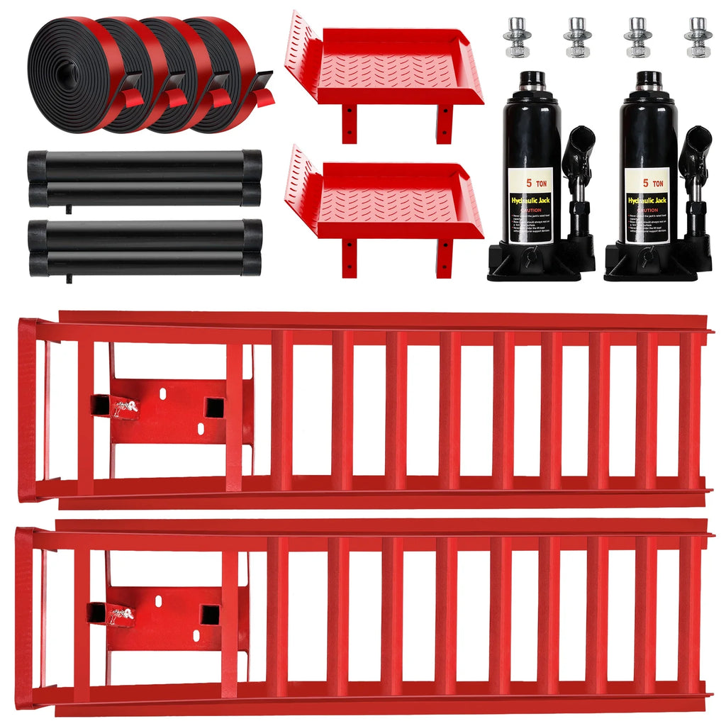 Lafati 2-Pack Hydraulic Car Ramps: Heavy-Duty Vehicle Ramps with 5T / 10000lbs Jack Load Capacity, Portable Design for Effortless Oil Changes and Car Lifts