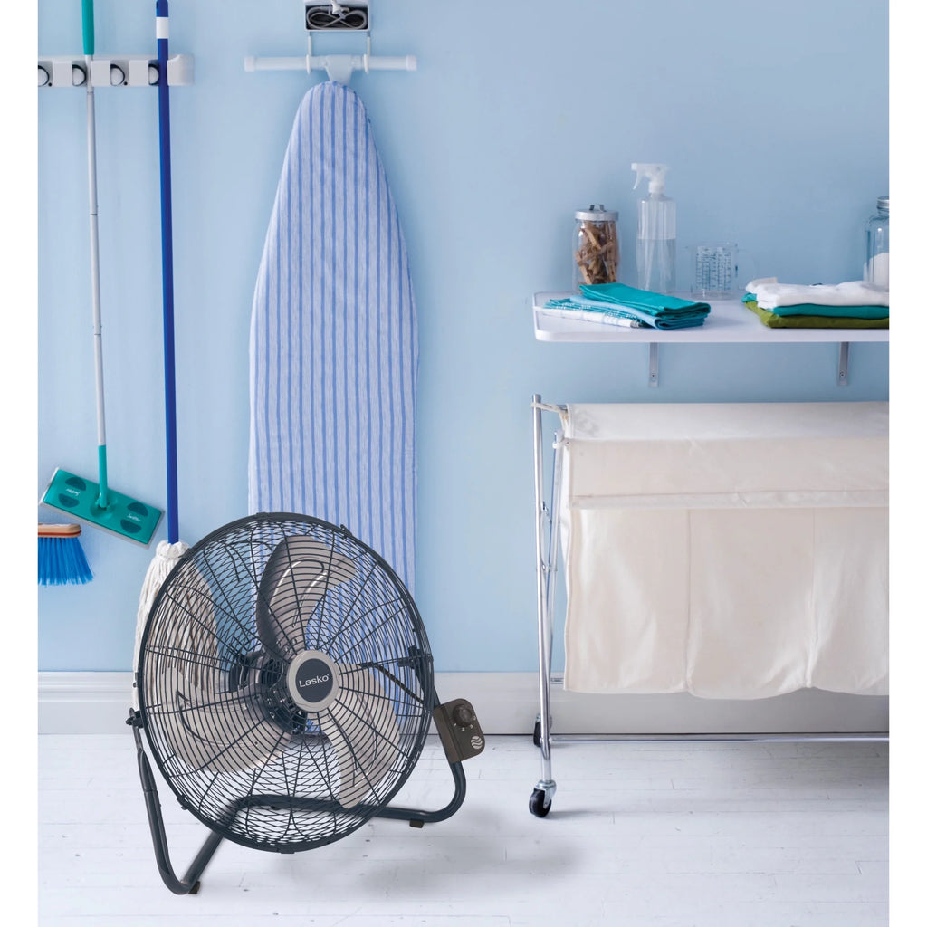 Lasko Max Performance 20" High Velocity Floor Fan, Wall Mount Option, Gray, H20610