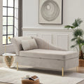 Andeworld Chaise Lounges Indoor Chair, Modern Upholstered Tufted Chaise Lounge Chair Indoor Faux Suede Sofa Recliner Couch for Bedroom Office Living Room Left Arm Facing Chaise Lounge（Khaki）