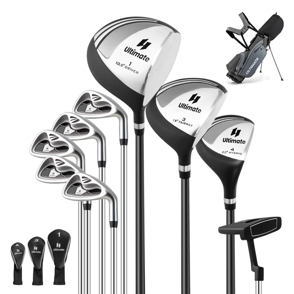 Costway Men's Complete Golf Clubs Package Set 10 Pieces Includes Alloy Driver