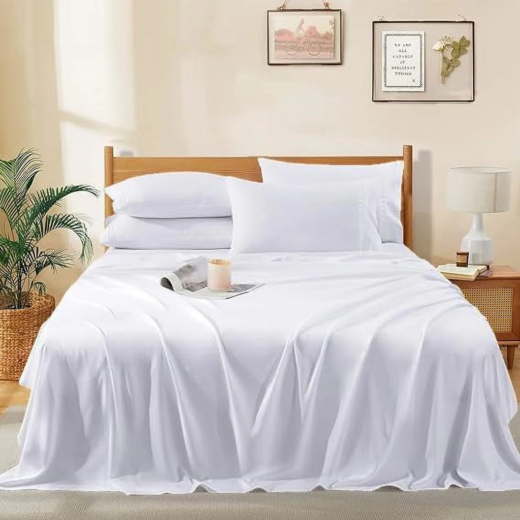1000 Thread Count 4-Piece 100% Egyptian Cotton Bed Sheets Luxury Hotel Sheets Fits Mattress Upto 21" Deep Pocket, Twin XL Size - Burgundy Solid