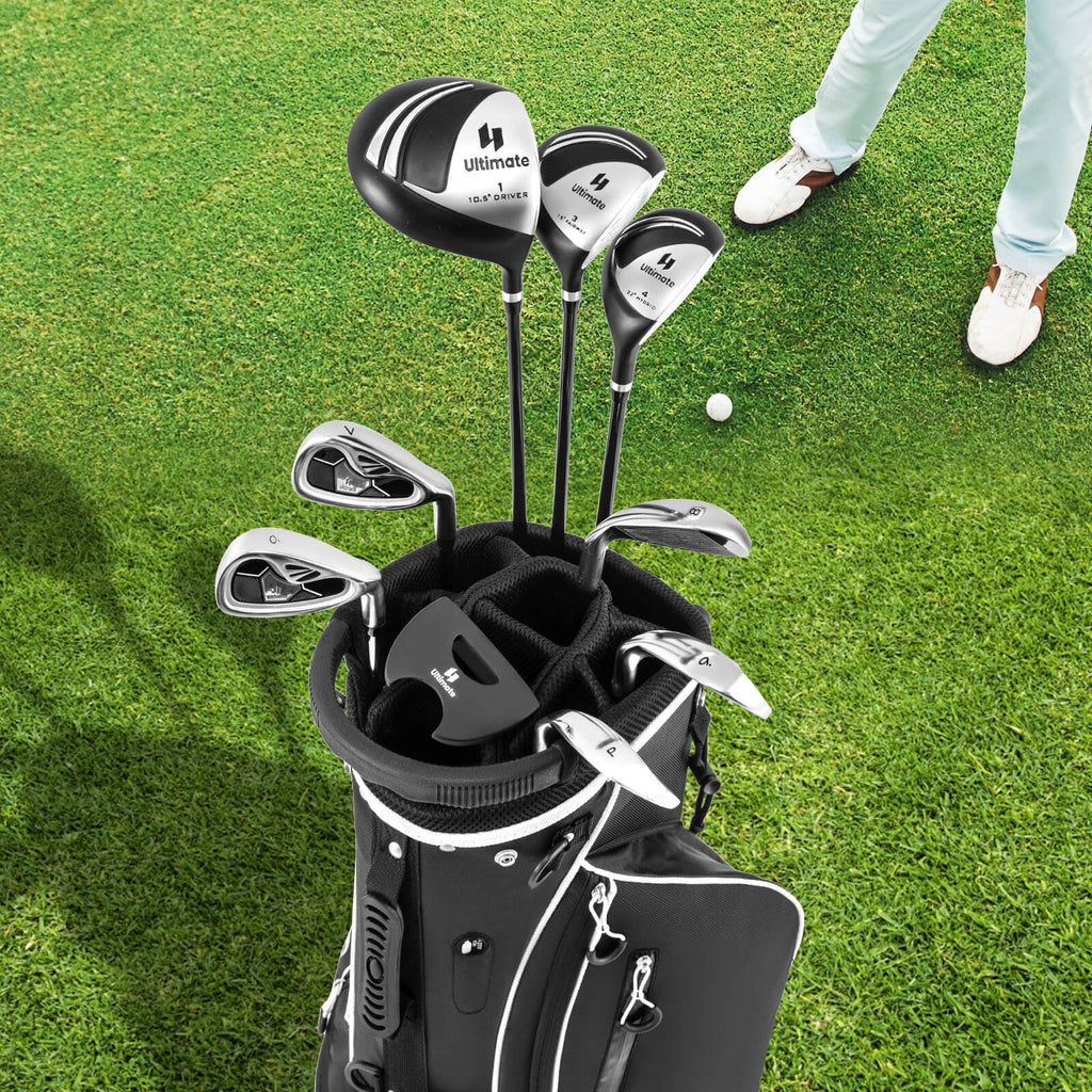 Costway Men's Complete Golf Clubs Package Set 10 Pieces Includes Alloy Driver
