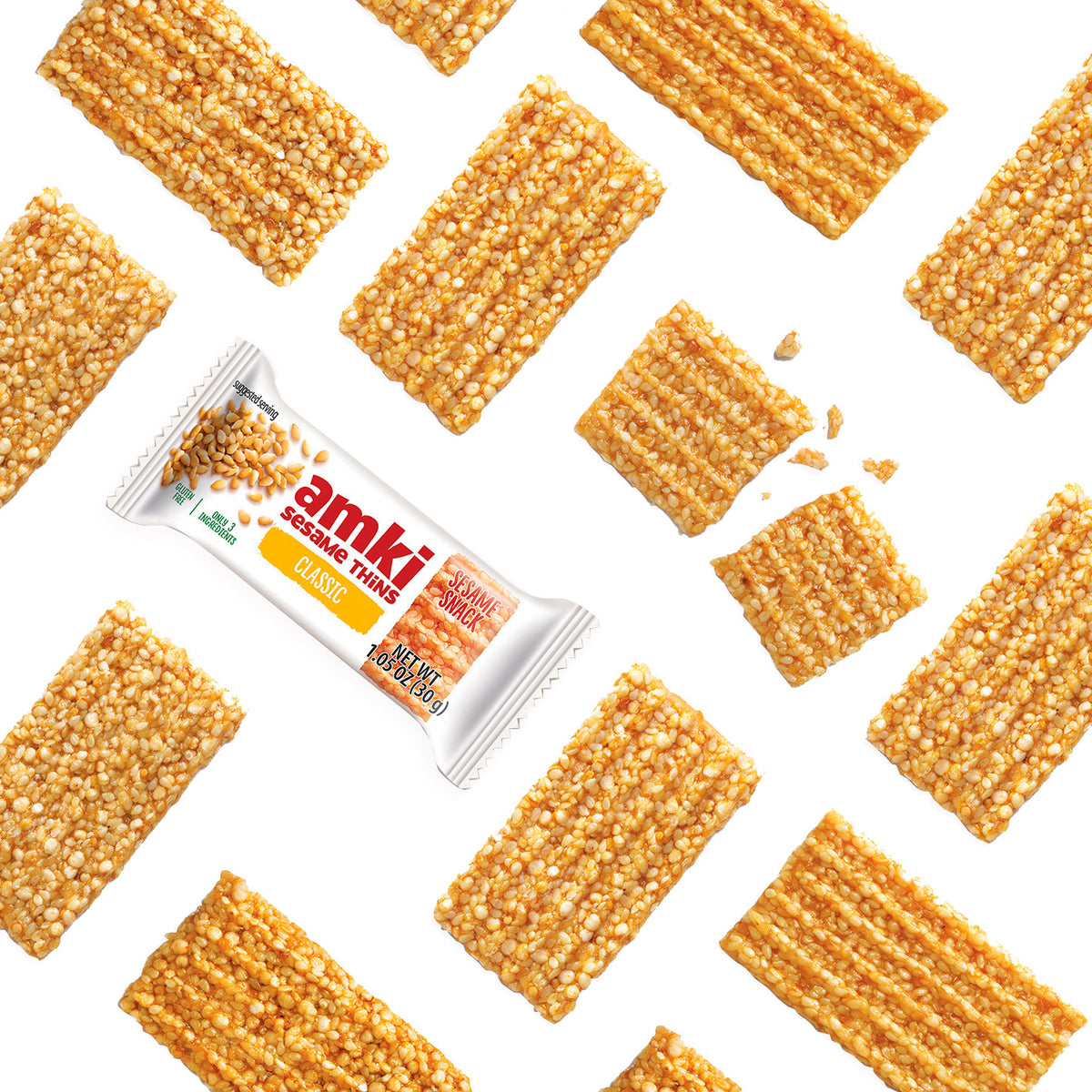 Amki Sesame Thins, 1.25 oz, 36-count