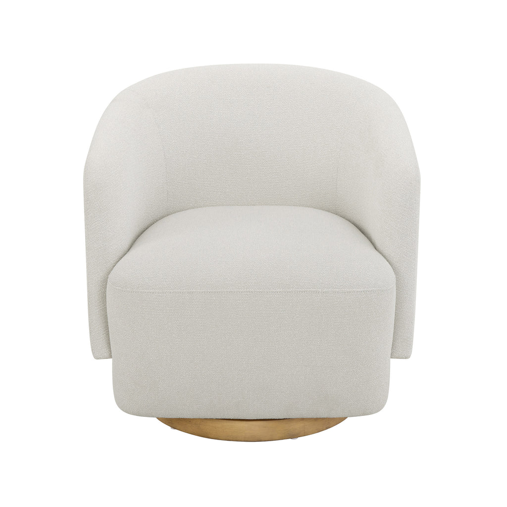 Henredon Murphy Swivel Boucle Chair, Cream