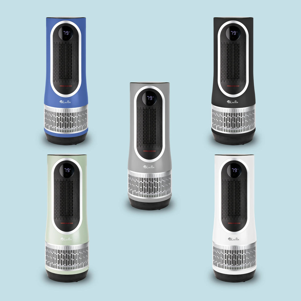 LivePure 3 in 1 Clean Heat Air Purifier/Fan & Heater. Denim Blue