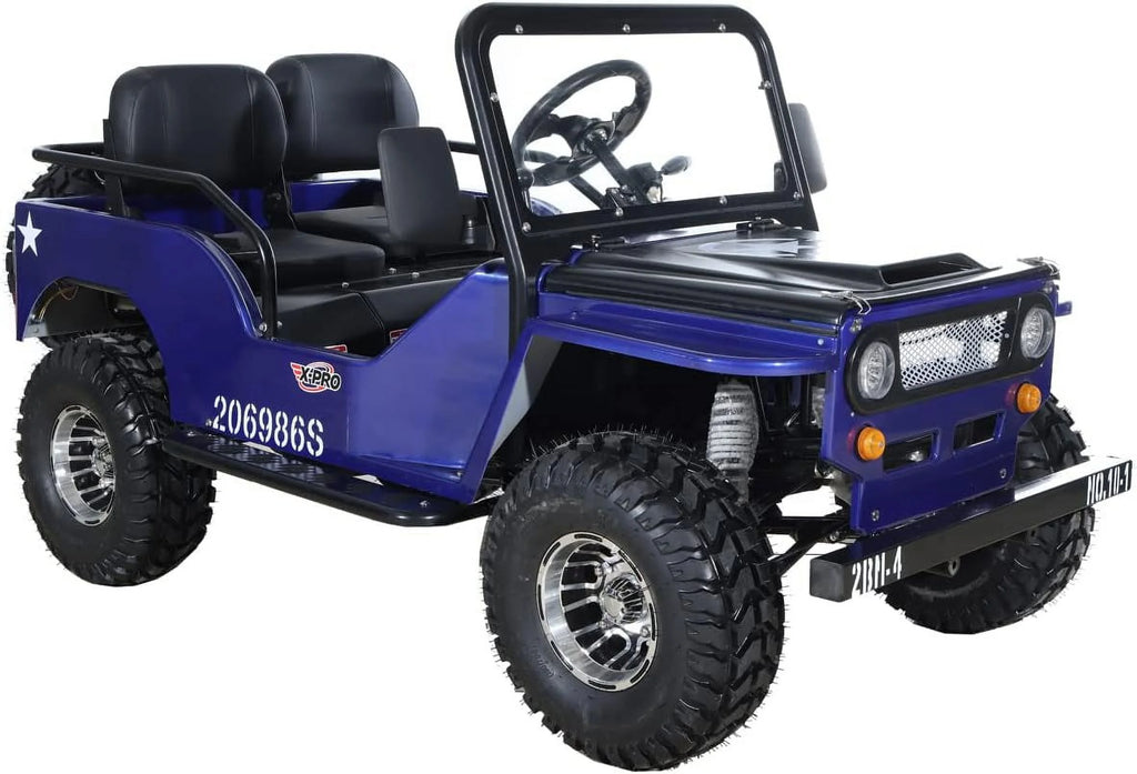 X-Pro 125cc Jeep Go Kart, 3-Speed Semi-Automatic Transmission w/Reverse, Big 18" Aluminum Rim Wheels