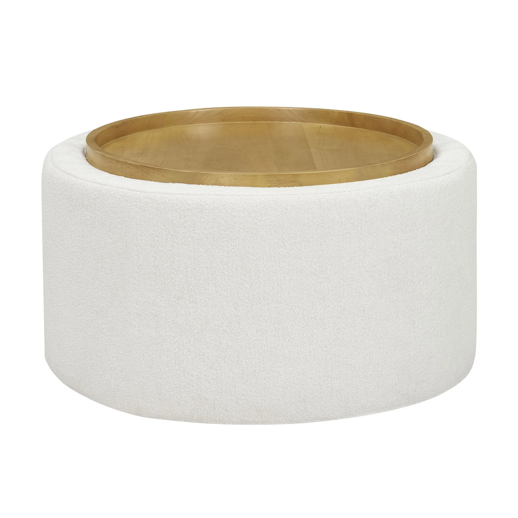 Beautiful Drew Stowaway Coffee Table with Storage by Drew Barrymore, Cream