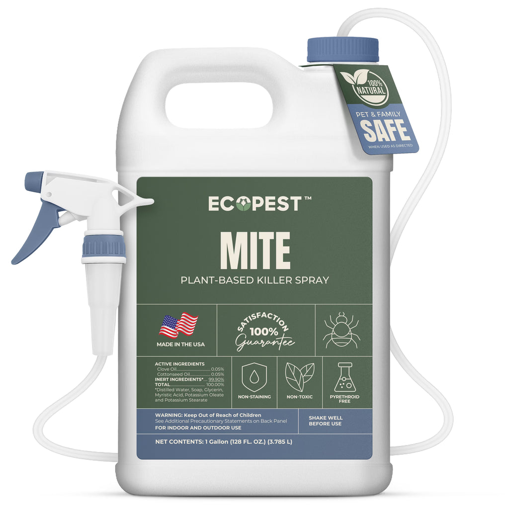 Mite Spray �C Natural Killer for Dust, Bird, Spider, Scabies & Other Mites | Bedding & Furniture-Safe | Treatment for Chickens, Poultry, Dogs, Cats, Reptiles & Other Pets | Indoor & Outdoor (1 Gallon)