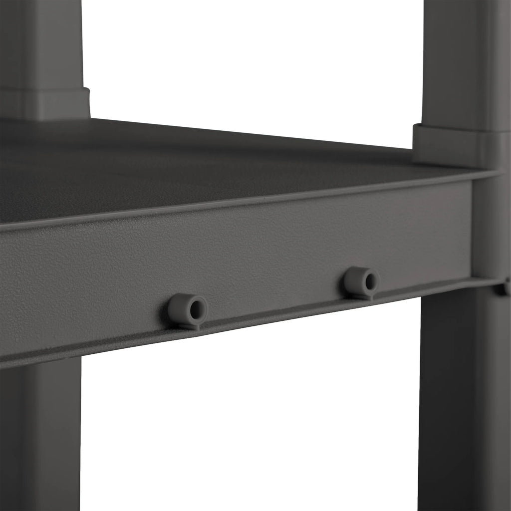 Sterilite Plastic Indoor Outdoor 4 Shelf Durable Shelving Unit, Gray 3 Pack