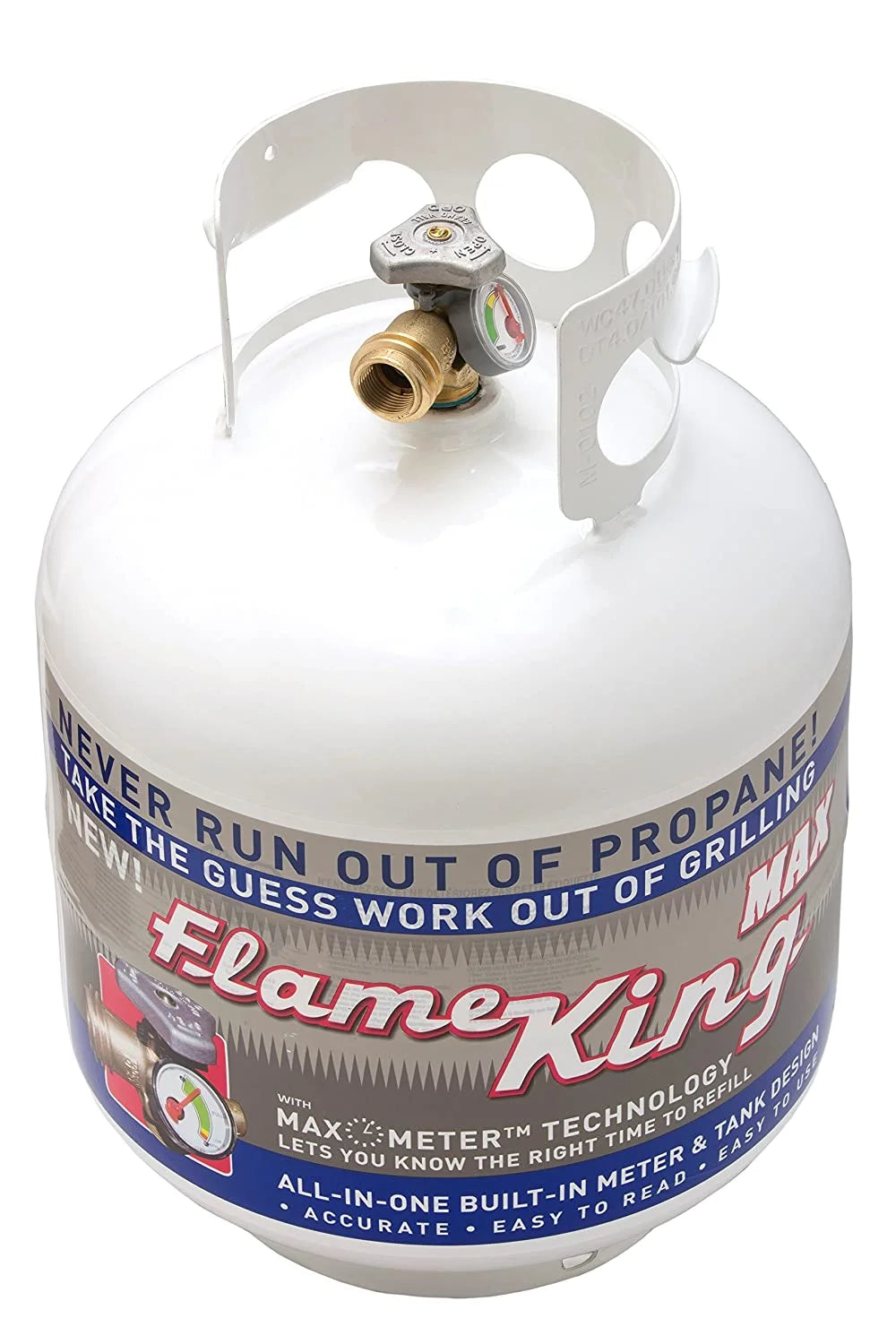 Flame King Empty Steel Propane Tank LP Cylinder with OPD Valve & Built-in Gauge, 20 lbs